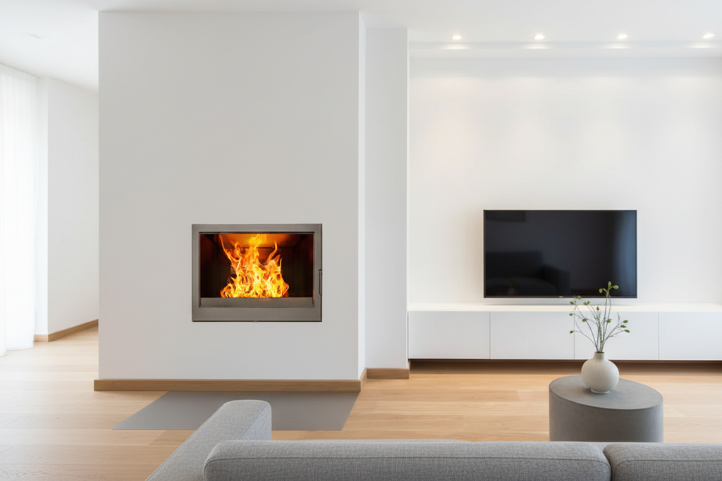 Fireplace in Clean Modern Space