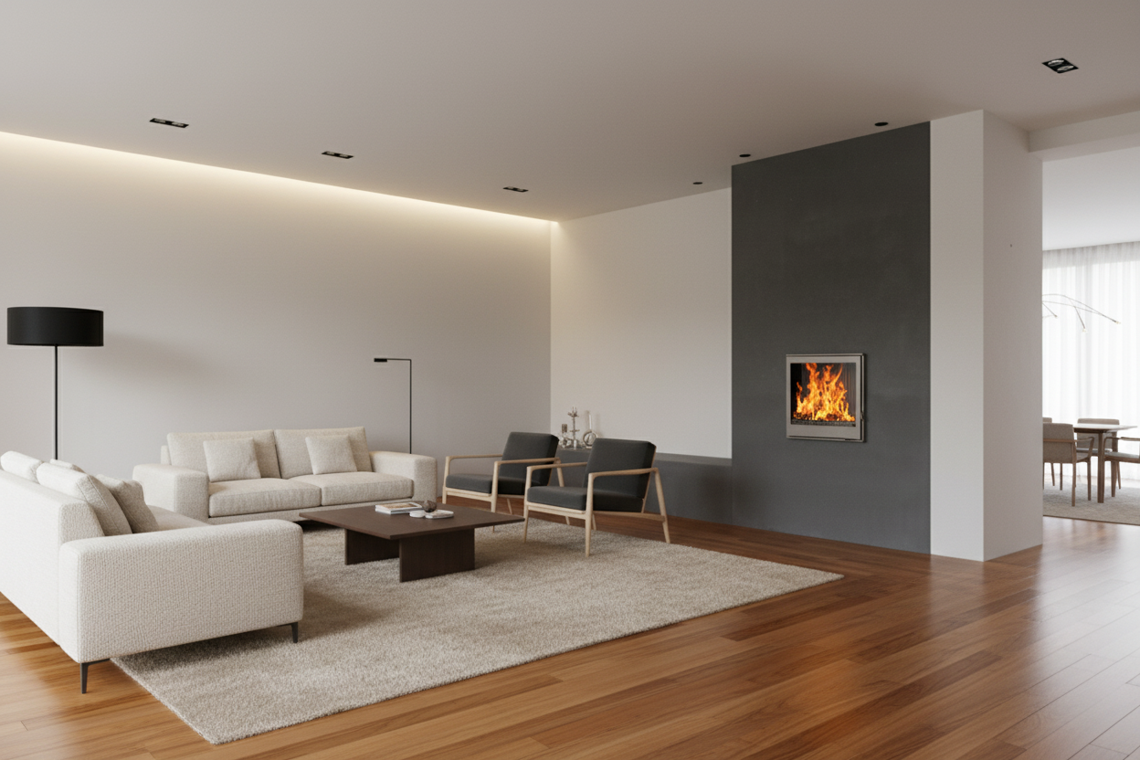 Fireplace in Contemporary Space