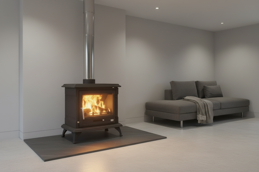 Fireplace Stove in Modern Clean Home