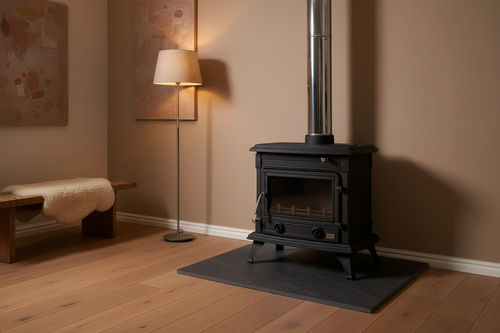 Fireplace Stove in Warm Modern Interior