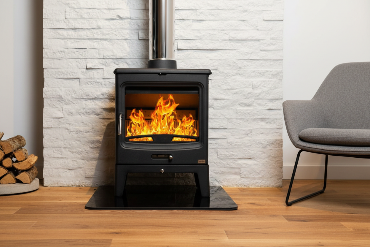 Juna Fireplace in Elegant Modern Setting