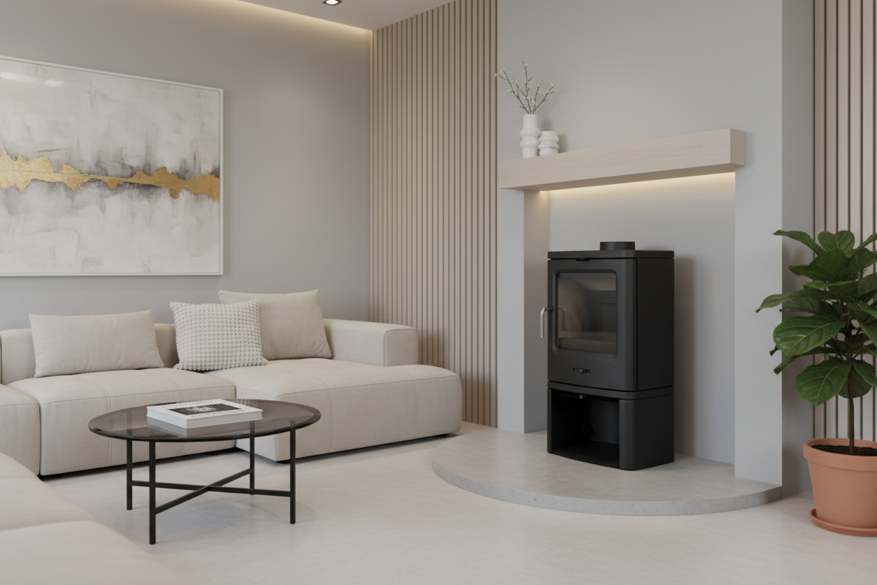 Lumina Wood Stove – Modern Background